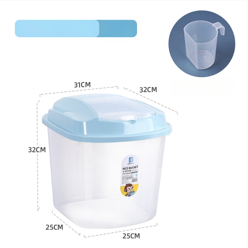 Skaidri PP plastiko ryžių laikymo dėžė, atspari drėgmei ir kenkėjams