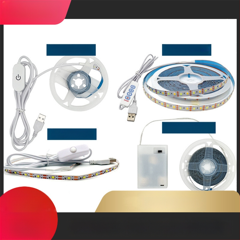 Lipni LED juostelė dekoratyviam apšvietimui – 5V USB maitinimas, 120 LED (2835 SMD), 120° spindulys, reguliuojamas ryškumas