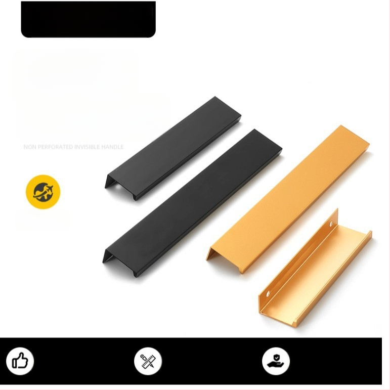 Spintų ir stalčių rankenėlė – aliuminio profilis, šiuolaikiškas minimalistinis stilius, oksiduota apdaila