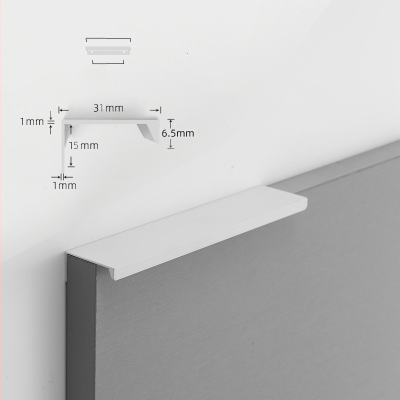 Spintų ir stalčių rankenėlė – aliuminio profilis, šiuolaikiškas minimalistinis stilius, oksiduota apdaila