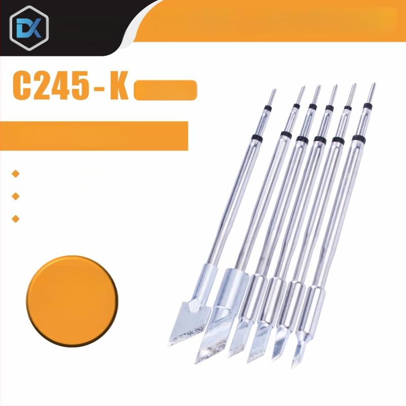 C245 litavimo galva su integruota šildymo šerdimi, gryno vario antgalis, K Blade serija - KU, KF, K8, priedas litavimo stotyje