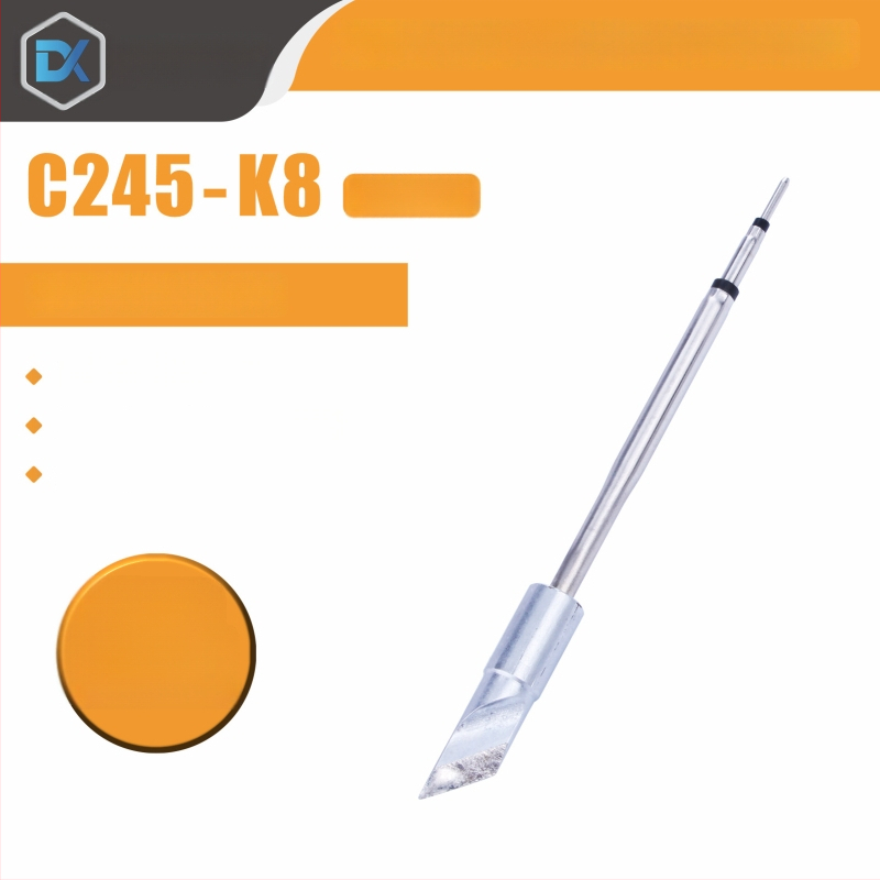 C245 litavimo galva su integruota šildymo šerdimi, gryno vario antgalis, K Blade serija - KU, KF, K8, priedas litavimo stotyje