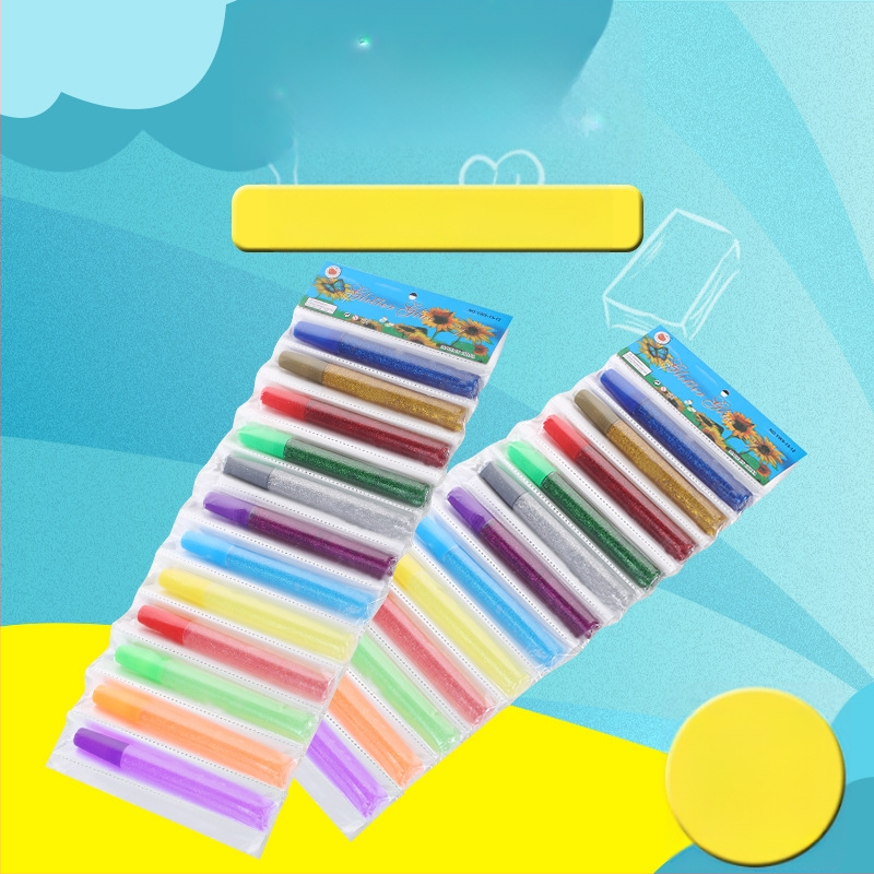 Glimter lepidlo na DIY slajm – Nanjiang, 12 farieb, kapacita 6, balenie vo veľkom, na maľovanie, nie je dovážané