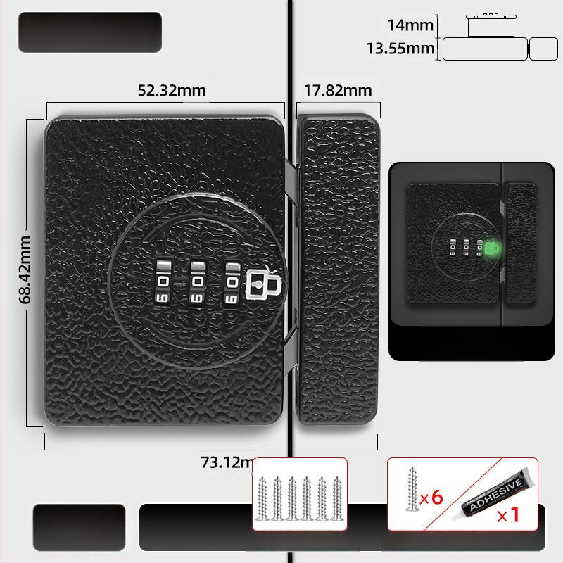 Kappi ukse lukk ilma puurimis, 83-11 kombinatsioonilukk, tsinkisulam, bränd Jiadicheng, sobib kappide ustele ja sahtlitele