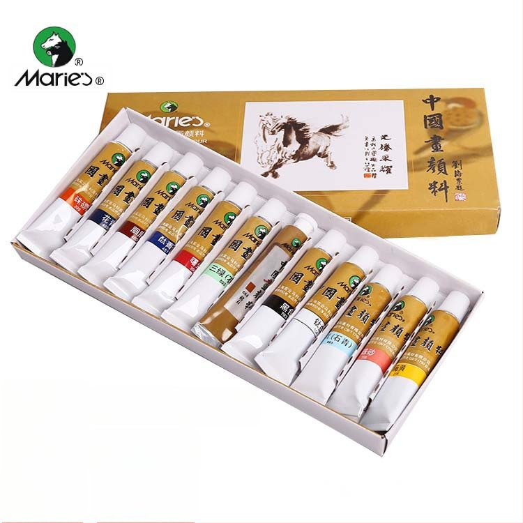 Pigmenty Marley pre čínske maľovanie, kapacita 5-12, kompatibilné s Xuan papierom