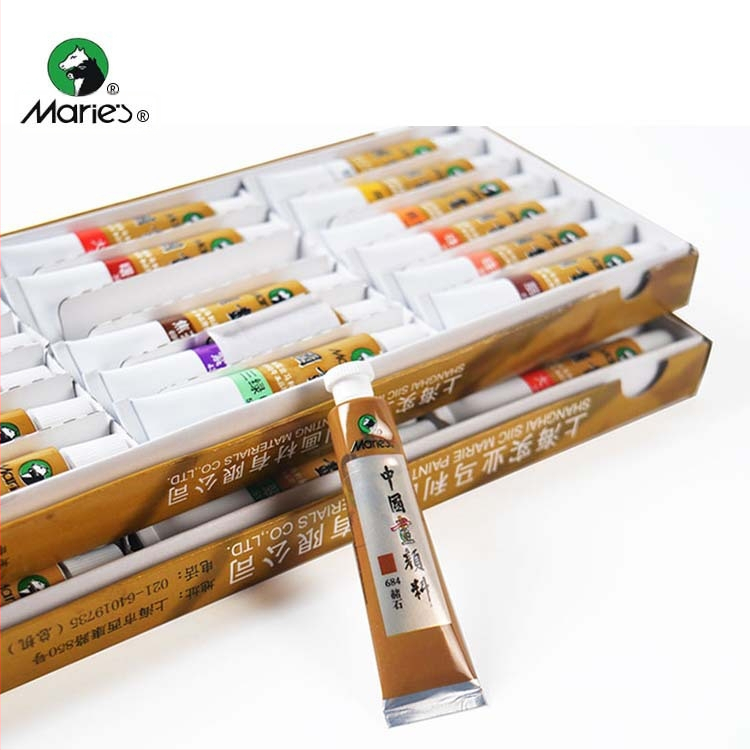 Pigmenty Marley pre čínske maľovanie, kapacita 5-12, kompatibilné s Xuan papierom