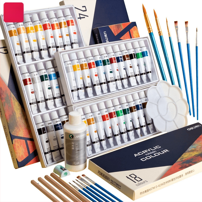 Deli akrylové pigmenty, z polypropylénového materiálu, pre akvarelové maľovanie, pre začiatočníkov, vodeodolné