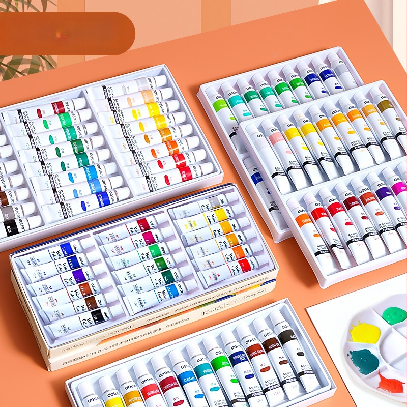 Deli akrylové pigmenty, z polypropylénového materiálu, pre akvarelové maľovanie, pre začiatočníkov, vodeodolné