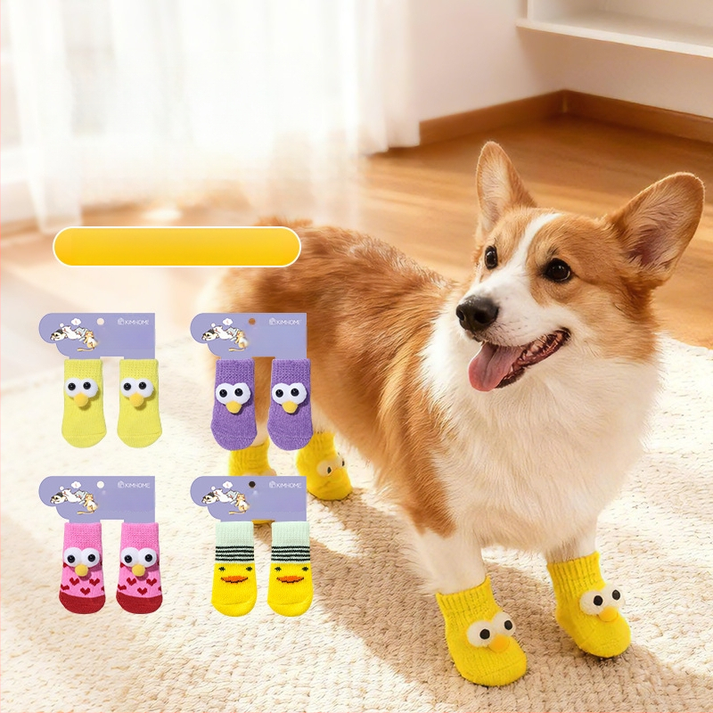 Šunų kojinės ir letenų apsaugos, neslystančios vidaus ir lauko naudojimui, megztas warp mezgimas, jacquard audinys, poliesteris