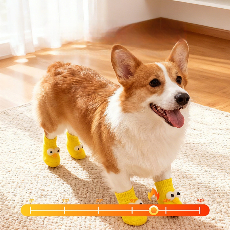 Šunų kojinės ir letenų apsaugos, neslystančios vidaus ir lauko naudojimui, megztas warp mezgimas, jacquard audinys, poliesteris