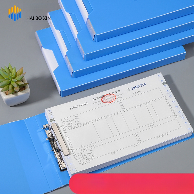 Haiboxin PVM sąskaitų byla, plastikinė, su vienu tvirtu klipu, modelis 5617/5619, skirta sąskaitoms ir kvitams