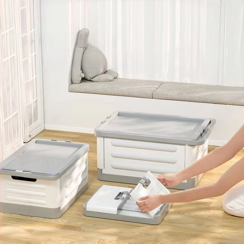 Sulankstoma gyvenamojo kambario saugojimo dėžė su ratukais, 18L talpa, nešiojamas plastikinis organizatorius drabužiams, žaislams ir kosmetikai
