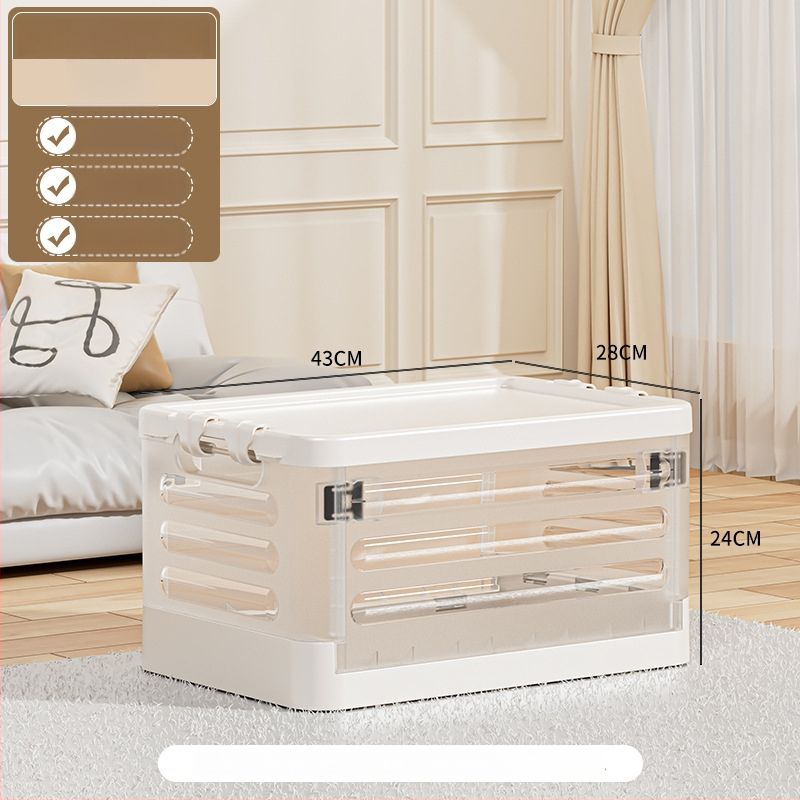 Sulankstoma gyvenamojo kambario saugojimo dėžė su ratukais, 18L talpa, nešiojamas plastikinis organizatorius drabužiams, žaislams ir kosmetikai