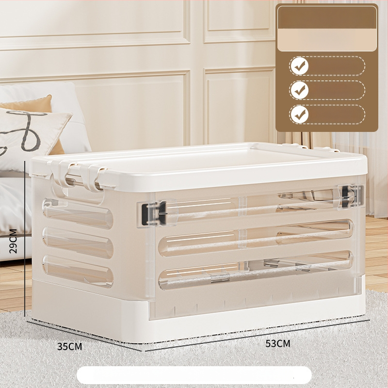 Sulankstoma gyvenamojo kambario saugojimo dėžė su ratukais, 18L talpa, nešiojamas plastikinis organizatorius drabužiams, žaislams ir kosmetikai