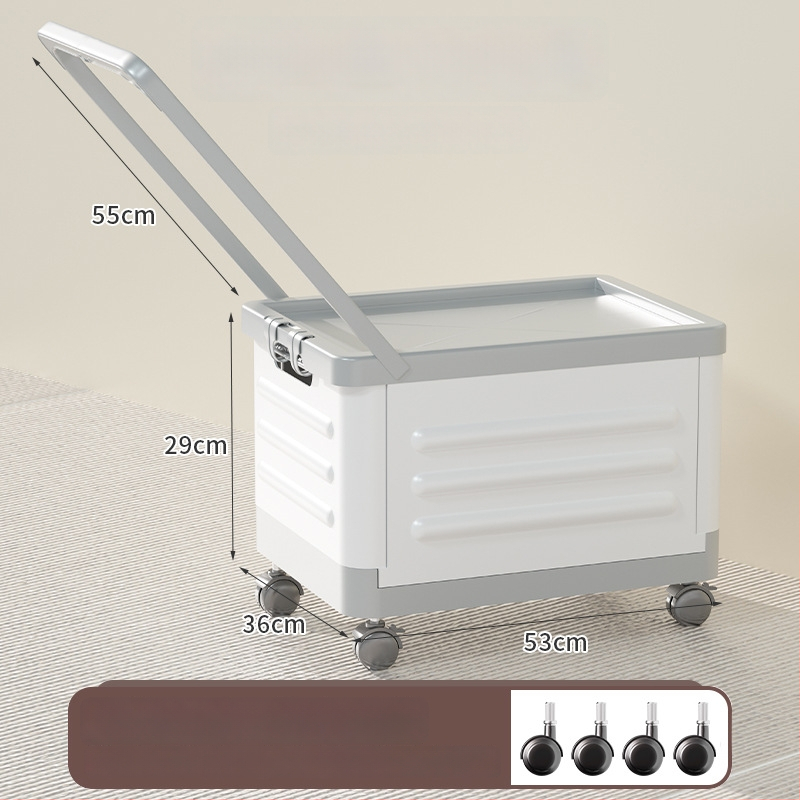 Sulankstoma gyvenamojo kambario saugojimo dėžė su ratukais, 18L talpa, nešiojamas plastikinis organizatorius drabužiams, žaislams ir kosmetikai