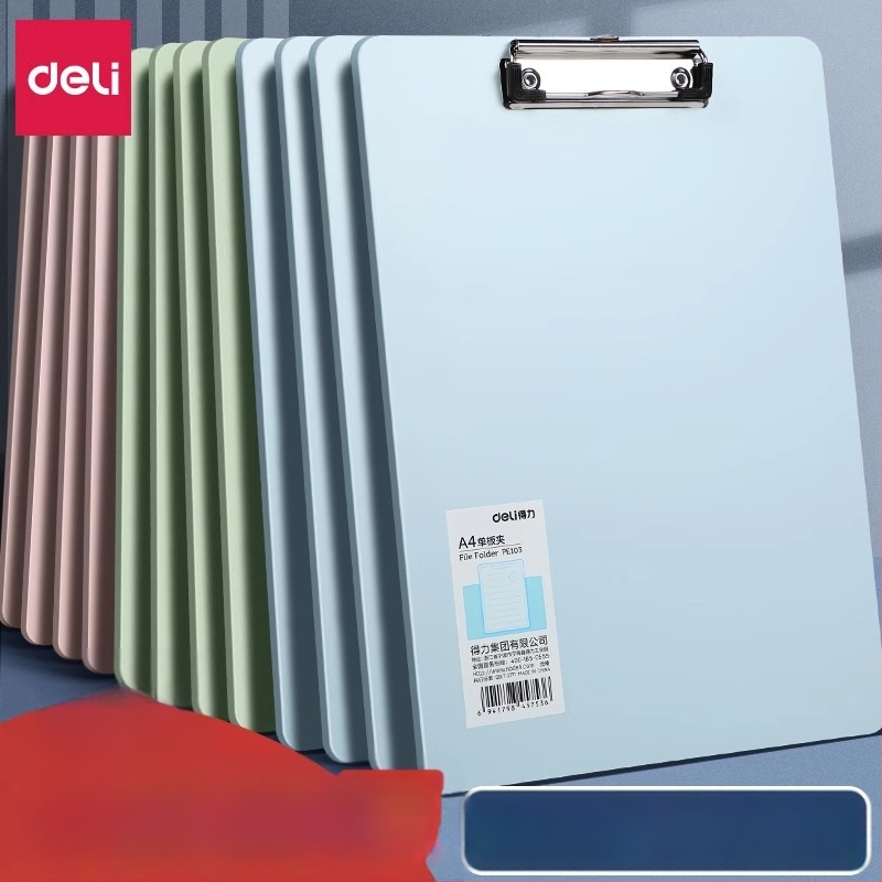 Deli 72641 plastinis klipsas plokštei su galingu spaudimu ir plokštės spaudu, logotipas