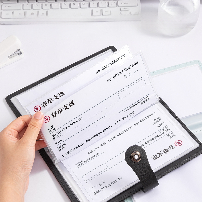 PQ918 PU odinės sąskaitų laikymo knygutė, Modelis PQ918, Popieriaus dydis 200x100, Užpakalinio pločio 15