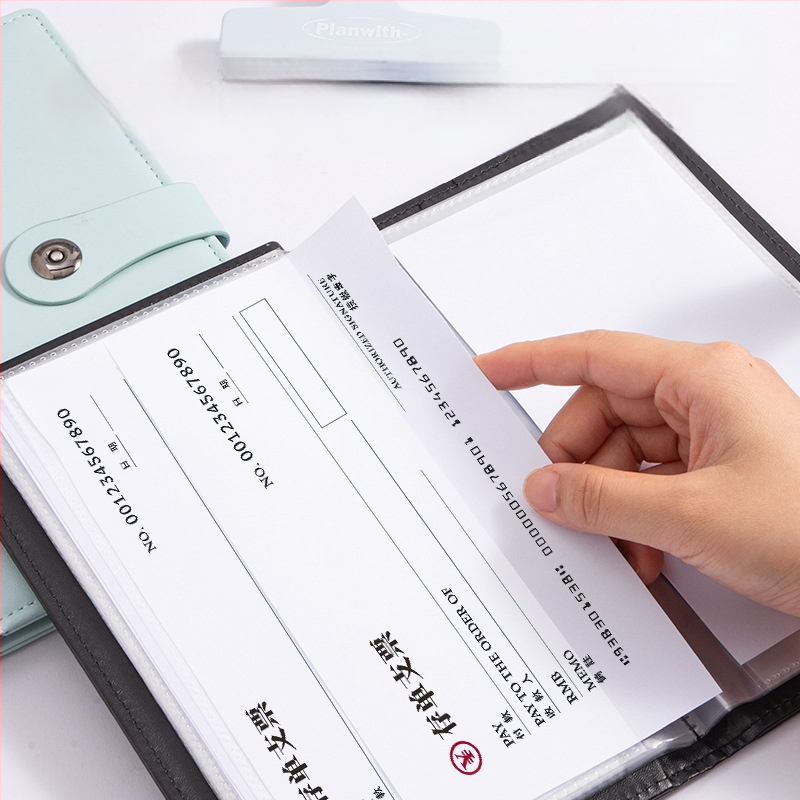 PQ918 PU odinės sąskaitų laikymo knygutė, Modelis PQ918, Popieriaus dydis 200x100, Užpakalinio pločio 15