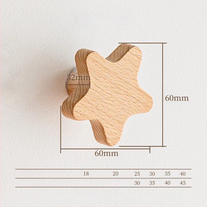 Medinė stalčiaus rankena – masyvus medis, graviruota, modernus minimalistinis stilius, modelis 0808