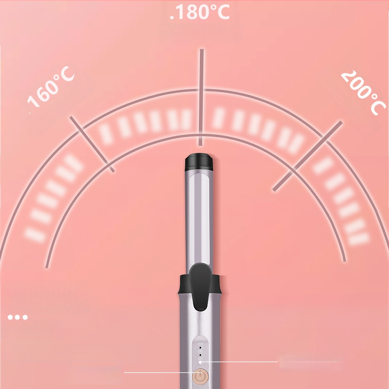 RESUXI Belaidė garbanų formavimo priemonė su PTC šildymu, skersmuo 31 mm ir daugiau, 3 temperatūros lygius, įkraunama baterija, formavimas per 1 minutę
