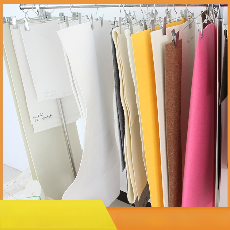 Peak Felt adatos perforuotas netinkamos audinys — vilnos cheminis pluoštas; gramavimas 0,5–80 g/m²; kilmė Nangong; taikymas: paltų pamušalas, neslystančios kilimėliai, kasdieniai ir darbo drabužiai