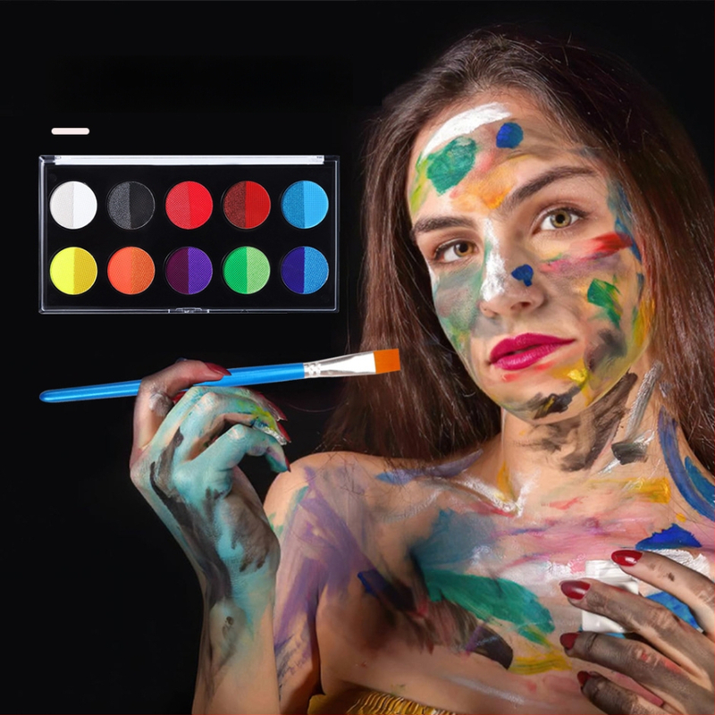 Art plus art Veidojimo rinkinys veidui – alyvos ir akvarelės dažai su fluorescenciniais pigmentais; talpa 131 g; pakuotė: dėžutė su 10 vienetų