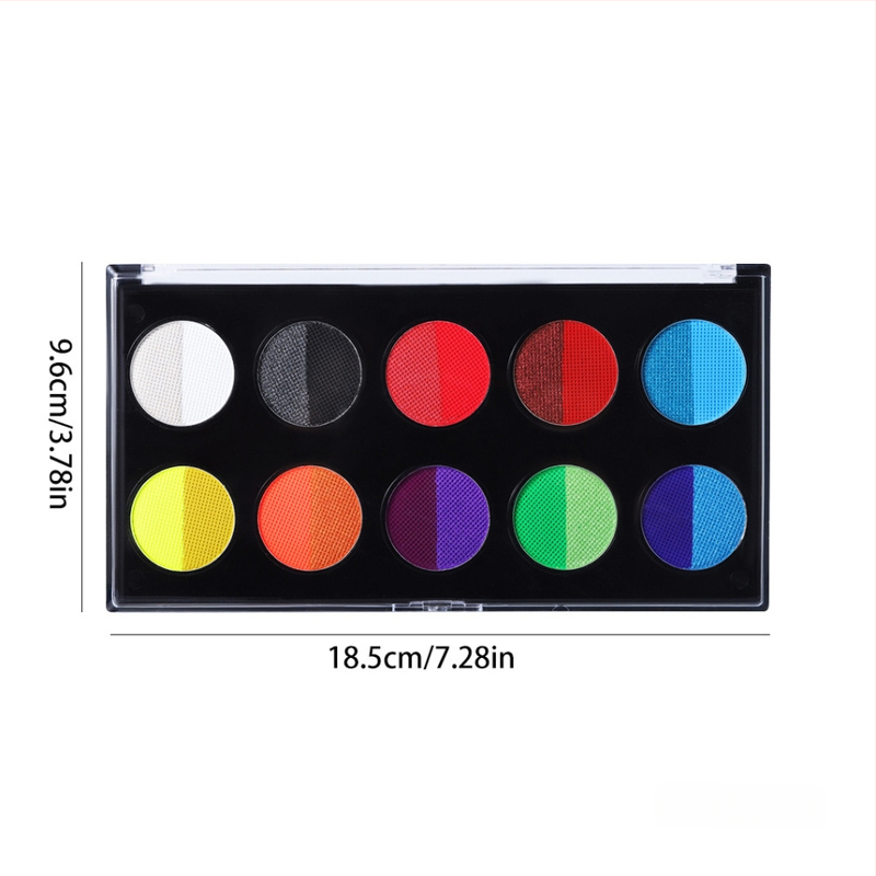 Art plus art Veidojimo rinkinys veidui – alyvos ir akvarelės dažai su fluorescenciniais pigmentais; talpa 131 g; pakuotė: dėžutė su 10 vienetų