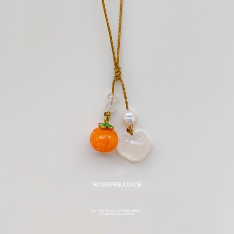 Agāts kulons, roku adīts šarms, 2025. gada pavasaris, Ķīnas stils, literārais retro