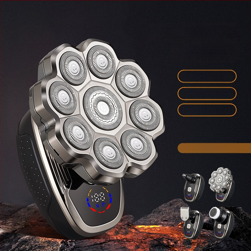 Elektrinis skutimosi prietaisas visam kūnui, LED ekranas, plūduriuojanti galvutė, rotuojanti daugia galvė (>4), įmontuota įkraunama baterija