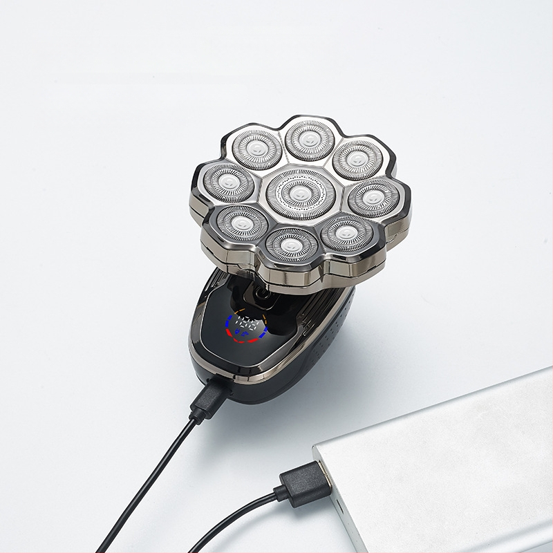 Elektrinis skutimosi prietaisas visam kūnui, LED ekranas, plūduriuojanti galvutė, rotuojanti daugia galvė (>4), įmontuota įkraunama baterija