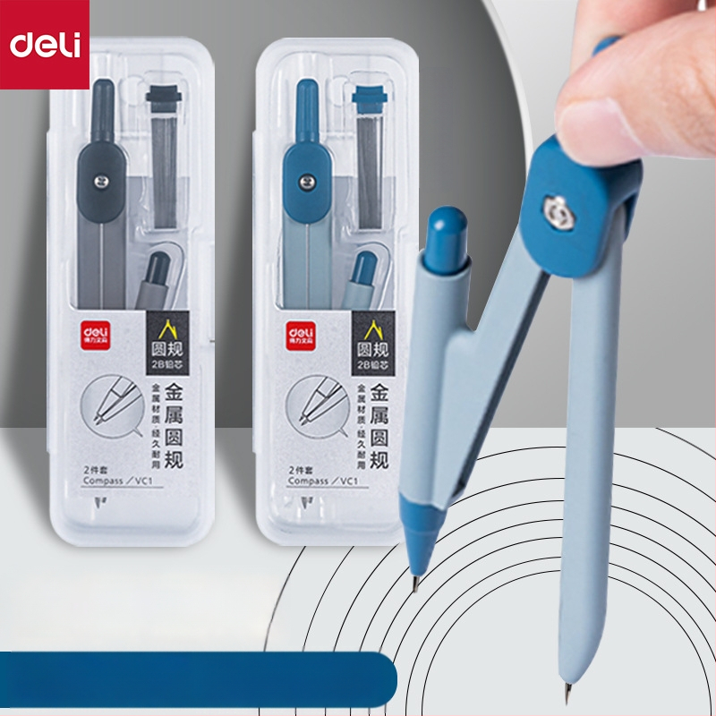 Deli VC1 metallikompass, 2-osaline komplekt, 0,5 mm grafiidisüdamik