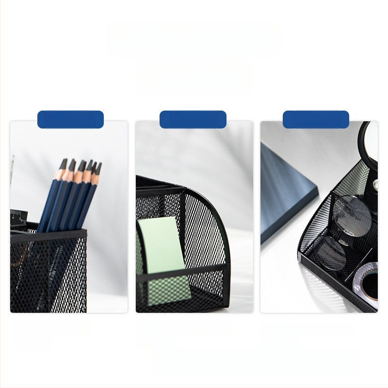 Deli 8903 Kvadrātmetāla pildspalvu turētājs, daudzfunkcionāls galda organizētājs