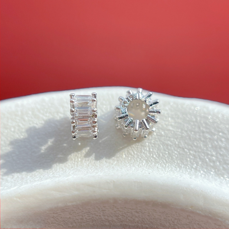 DIY rotaslietu aksesuāri – 925 sudrabs, kristāla cirkons, rokassprādzes spacer ar lielu caurumu, roku darbs