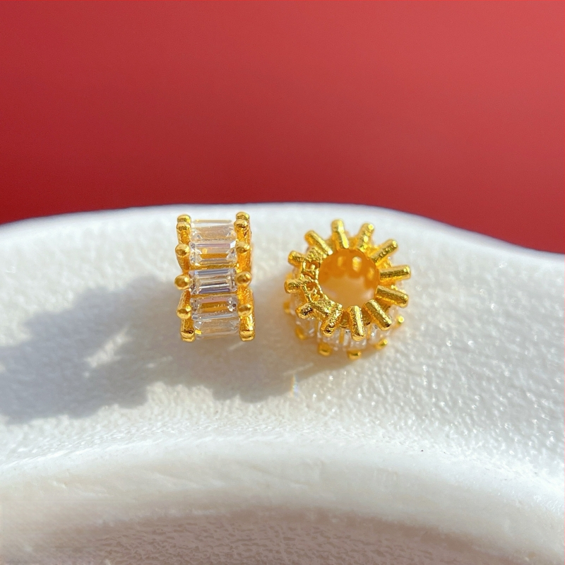 DIY rotaslietu aksesuāri – 925 sudrabs, kristāla cirkons, rokassprādzes spacer ar lielu caurumu, roku darbs