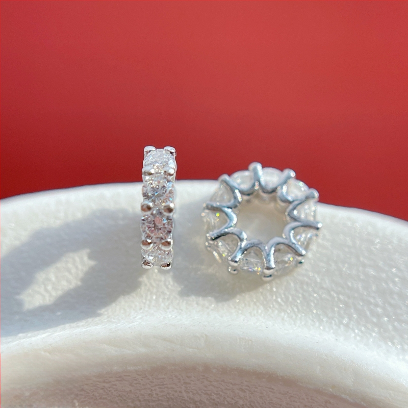 DIY rotaslietu aksesuāri – 925 sudrabs, kristāla cirkons, rokassprādzes spacer ar lielu caurumu, roku darbs