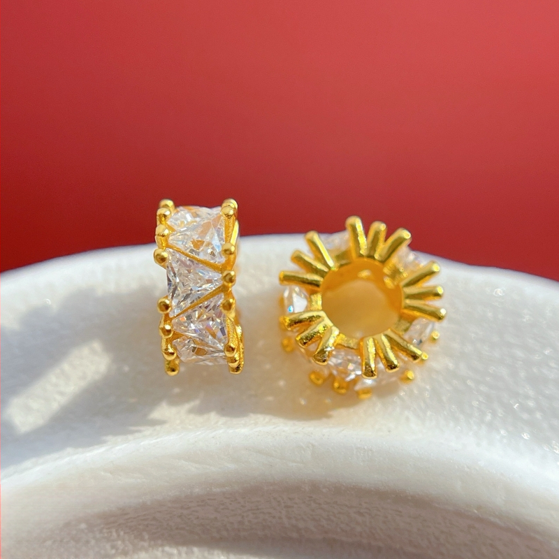 DIY rotaslietu aksesuāri – 925 sudrabs, kristāla cirkons, rokassprādzes spacer ar lielu caurumu, roku darbs