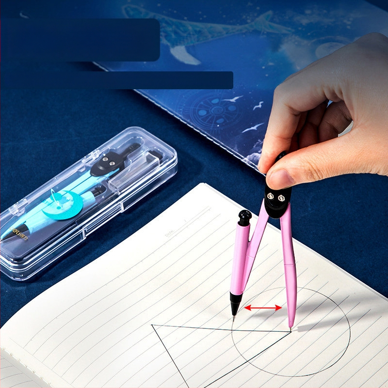 Deli 72154 metallist joonestuskompasside komplekt õpilastele karbis