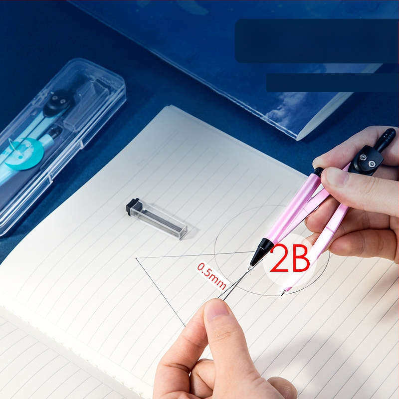 Deli 72154 metallist joonestuskompasside komplekt õpilastele karbis