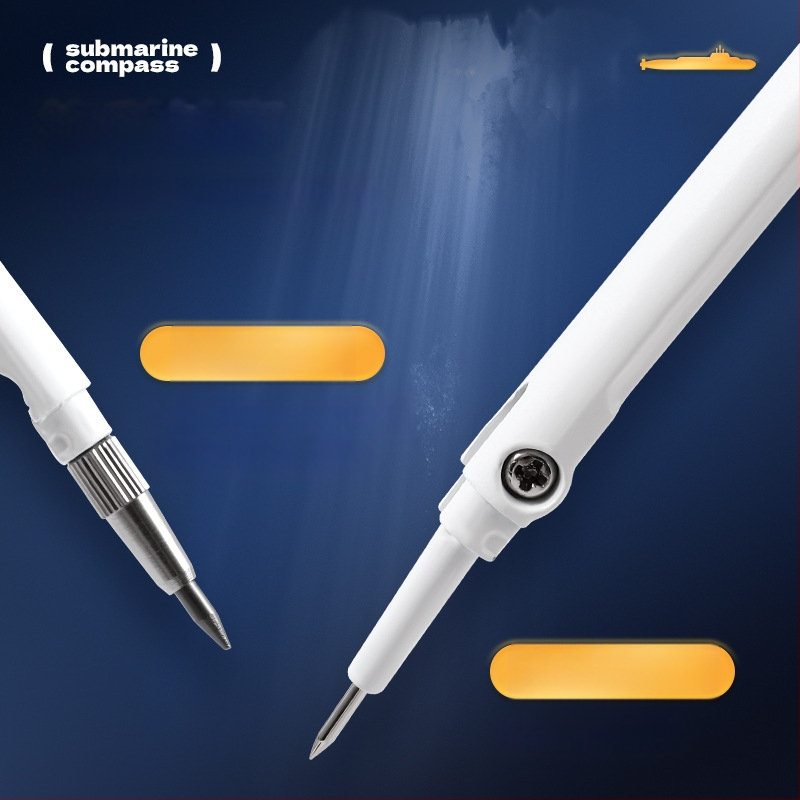 Pliiatsikujulise kujuga kompass, kahe ühes disainiga, mudel JY-2509-1, metall