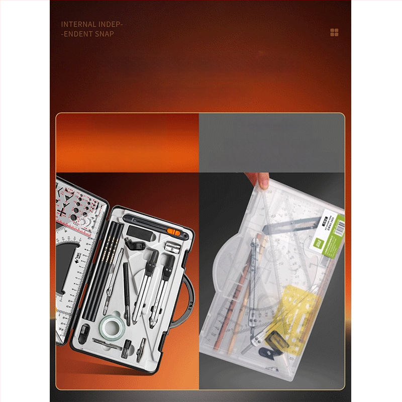 Inseneriehituse joonestusvahendite komplekt – plastist joonestustööriistade komplekt ehitusjooniste jaoks – (Mudel: Lz-xyejxhtc; Materjal: Plastik; Tüüp: Komplekt; Bränd: Good; Kogus: 1 tk)