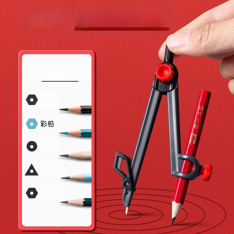 Deli vc666 metallita kompass ja joonlaud komplekt ringide joonistamiseks 2B pliiatsiga