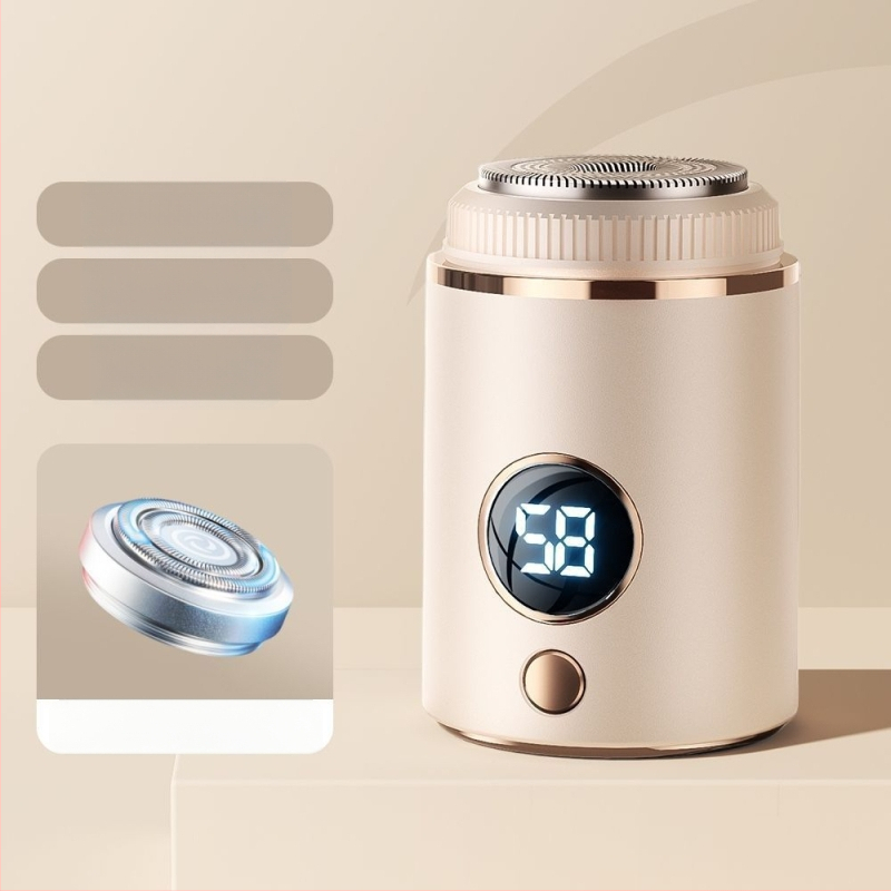 Vyrų elektrinis skustuvas su plūduriuojančia trim žiedų galvute ir 18 peiliukų, USB‑C greitoji įkrovimo, įmontuota 500–800 mAh baterija, veikimo laikas 60+ min.