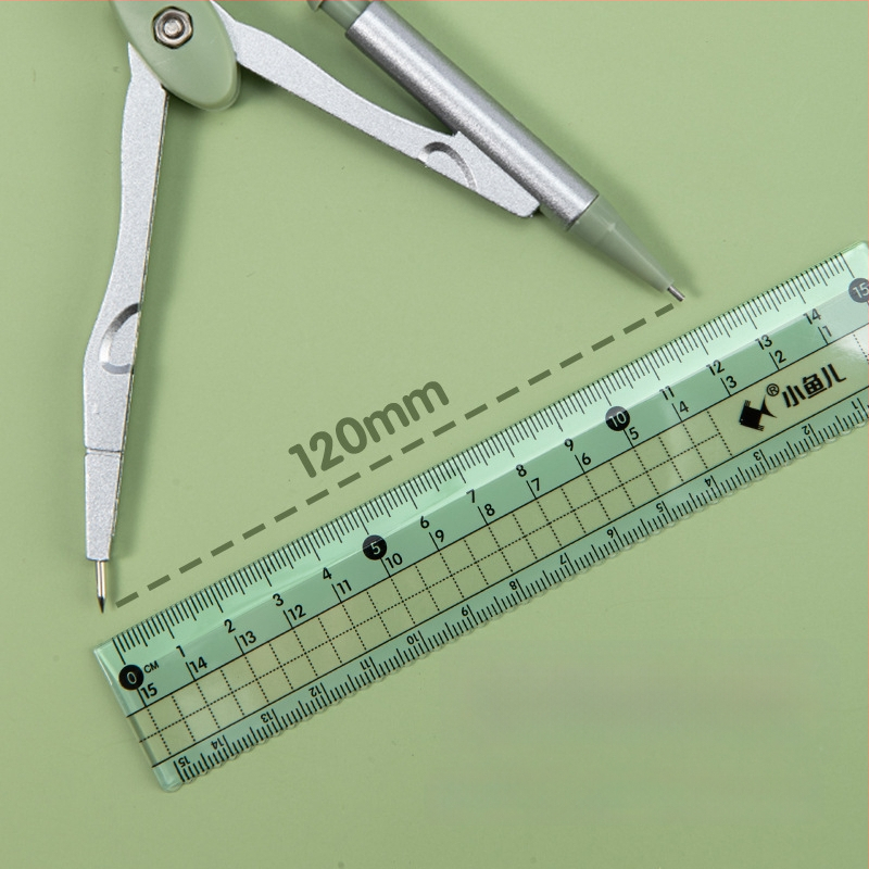 Little Fish 2220 Tsink-aliumi lineaar ja kompasside komplekt kolmnurga joonestuseks