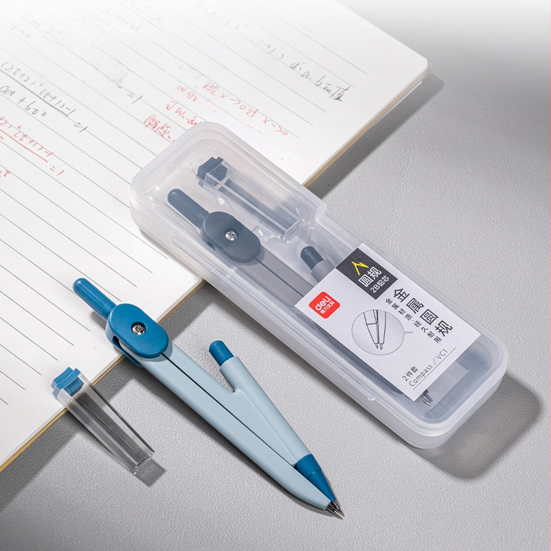 Deli VC1 plastikinis standartinis automatinis pieštukas su piešimo cirkuliu, 700 vnt