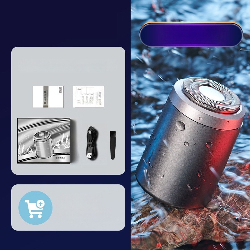 KS-Mini8 elektrinis skustuvas, pasukama galvutė, atsparus vandeniui, 2 valandų baterijos veikimas, kompaktiškas kelioninis skustuvas