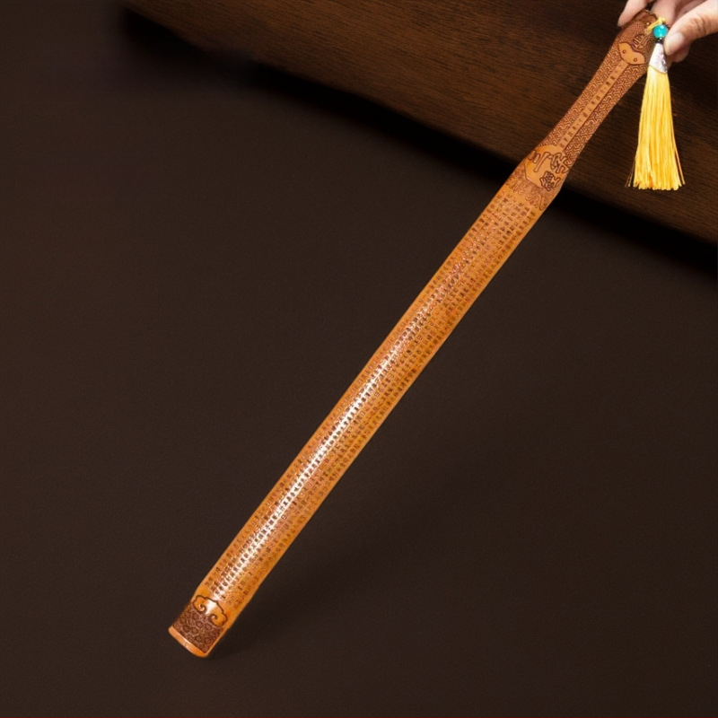 Persiku koka lineāls, roku darbs, ar mērluku, logotipa drukāšana pieejama