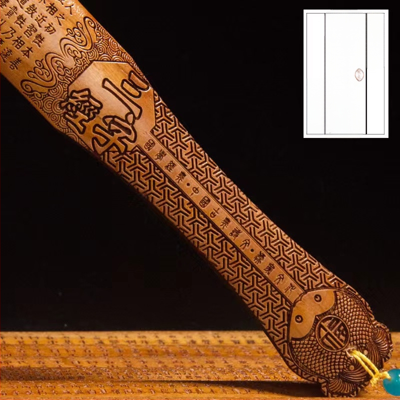 Persiku koka lineāls, roku darbs, ar mērluku, logotipa drukāšana pieejama