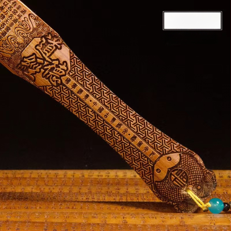 Persiku koka lineāls, roku darbs, ar mērluku, logotipa drukāšana pieejama