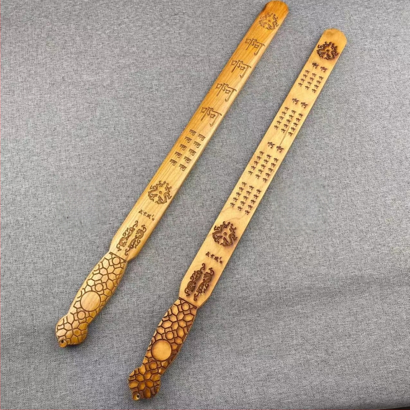 Persiku koka lineāls, roku darbs, ar mērluku, logotipa drukāšana pieejama