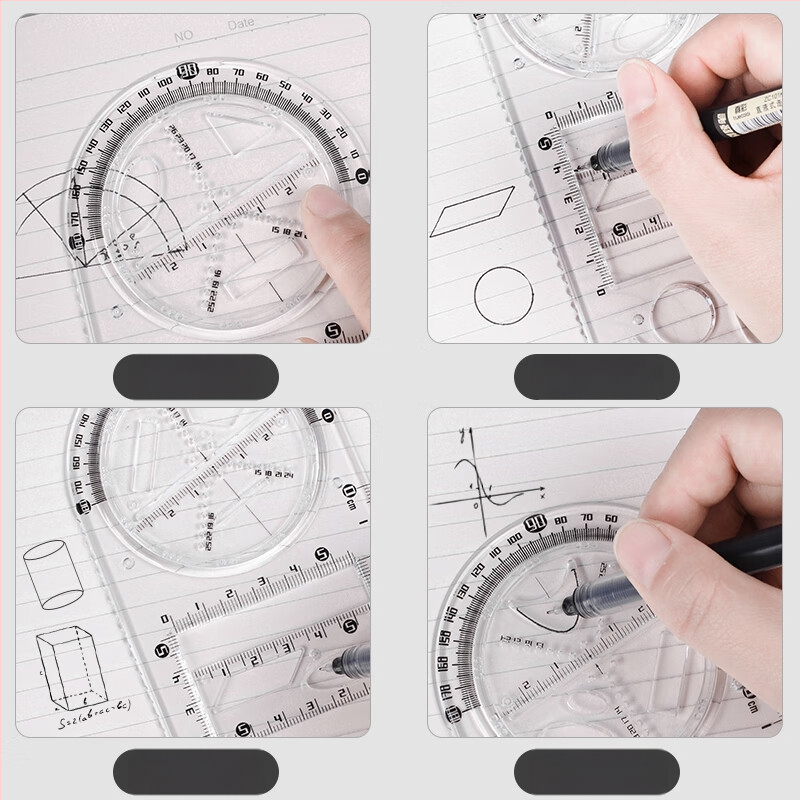 Rotējošs daudzfunkcionālais zīmēšanas komplekts sākumskolas un vidusskolas skolēniem, plastmasa, 100 g